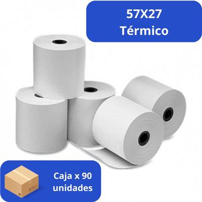 Rollo de papel termico 57x27Mts - Caja x 90 unidades